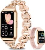 GADIXY Smart Watch,Fitness Tracker Watch 7 Day+ Battery with Heart Rate/Step Counter/Calories/SPO2/Sleep Monitor,IP68 Fitness Smart Watches for Women (Rosegold, 1.47inch) - Image 2