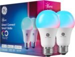GE Cync A19 LED Smart Light Bulbs, Room Decor Aesthetic Bluetooth and WiFi Color Changing Lights, LED Indoor Light Bulb, Compatible with Alexa and Google (2 Pack) - Image 2