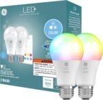 GE LED+ Color Changing LED Light Bulbs with Remote, No App or Wi-Fi Required, A19 Standard Bulbs (2 Pack) - Image 2