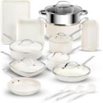 GOTHAM STEEL 20 Pc Ceramic Cookware Set Nonstick, Ceramic Pots and Pans Set Non Stick for Kitchen with Bakeware, Cooking Utensils & Steamer, Non Toxic PFOA PFOS Free, Oven & Dishwasher Safe - Image 2