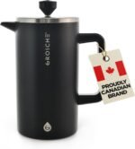 GROSCHE Dub'lin Stainless Steel Coffee Maker French Press 8 Cup | 34 FL Oz Coffee Press, 18/8 Double Walled Stainless Steel French Press Coffee Maker - Hot/Cold Brew | Stainless French Press - BLACK - Image 2