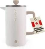 GROSCHE Dub'lin Stainless Steel Coffee Maker French Press 8 Cup | 34 FL Oz Coffee Press, 18/8 Double Walled Stainless Steel French Press Coffee Maker - Hot/Cold Brew | Stainless French Press - WHITE - Image 2