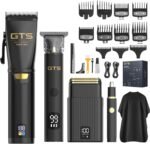 GTS Hair Clippers for Men Professional, Beard Trimmer Kits & Sets, Cordless Mens Hair Trimmer, Electric Shavers, Haircutting Machine with LED Display, for Barber 4 in 1 - Image 2