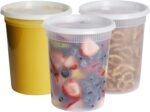 GUSTO [32 oz. - 24 Count Plastic Deli Containers with Lids - Disposable Food Storage Containers With Airtight Lids, Ideal for Soups, Stews, and Meal Prep - Image 2
