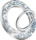 GVIEWIN Magnetic Phone Ring Holder Compatible with MagSafe Grip, [Super Magnet] 360° Rotatable Adjustable Twinkle Kickstand, Mag Safe Stand for iPhone 17 Pro Max/Air/Plus/16/15/14(Diamond Silver) - Image 2