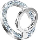 GVIEWIN Magnetic Phone Ring Holder, Compatible with MagSafe Phone Grip with Adjustable Stand, Magnet Phone Ring Kickstand for iPhone 17/16/15/14/13/12 Pro Max Plus Air/Other Phones (Glitter/Silver) - Image 2