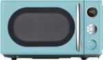 Galanz GLCMKA07BER-07 Retro Microwave Oven, LED Lighting, Pull Handle Design, Child Lock, Bebop Blue, 0.7 cu ft - Image 2