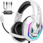 Gaming Headset for PS5, PS4, Xbox Series X|S, Xbox One, PC, Switch, Mac - RGB Over-Ear Headphones with 7.1 Surround Sound, Noise Cancelling Mic, 50mm Drivers & Memory Earmuffs for Nintendo 64 - Image 2