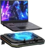 Gaming Laptop Cooling Pad, Height Adjustable Laptop Fan Cooling Pad for Max 19 Inches Notebook, RGB Laptop Cooler Stand with Powerful Turbofan (3500 RPM), Touch Control - Image 2