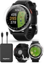 Garmin Approach S44 (Silver/Black) Golf GPS Smartwatch Bundle - 1.2" AMOLED Display, On-Course Features & 15H Battery Life with PlayBetter Screen Protectors & 5000mAh Portable Charger - Image 2