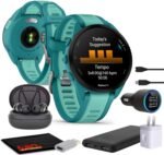 Garmin Forerunner 165 Music GPS Running Smartwatch, Fitness Tracker Smart Watch for Women and Men Bundle with Accessories - Turquoise/Aqua - Image 2