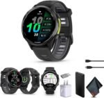 Garmin Forerunner 970 Running Smartwatch, GPS Fitness Smart Watch for Men and Women, Carbon Gray DLC Titanium with Black Case and Black/Translucent Whitestone Band​ Bundle with P-Bank + More - Image 2