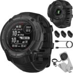 Garmin Instinct 2X Solar Tactical Edition, Solar Charging, Rugged GPS Smartwatch, Built-in Flashlight, Ballistics Calculator, Black 010-02805-13 Bundle with Deco Essentials Charging Dock Kit - Image 2