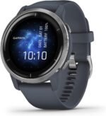Garmin Venu 2, GPS Smartwatch with Advanced Health Monitoring and Fitness Features, Silver Bezel with GraniteBlue Case and Silicone Band (Renewed) - Image 2