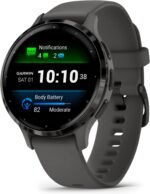 Garmin Venu 3S Slate Stainless Steel Bezel 1.2-Inch AMOLED Touchscreen Display Smart Watch with 41mm Pebble Gray Case and Silicone Band - Image 2