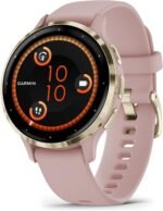 Garmin Venu 3S Soft Gold Stainless Steel Bezel 1.2-Inch AMOLED Touchscreen Display Smart Watch with 41mm Dust Rose Case and Silicone Band - Image 2