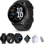 Garmin Venu 4, 45mm, Advanced Fitness Tracker GPS Smartwatch, 1.4" AMOLED Display, Built-in Flashlight, 12 Days of Battery Life, Slate with Black Silicone Band (Watch Bundle) - Image 2