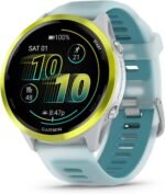 Garmin® Forerunner® 570, 47mm, Advanced GPS Running and Triathlon Smartwatch, AMOLED Display, Training and Recovery Features, Amp Yellow Aluminum with Translucent Whitestone/Turquoise Band - Image 2