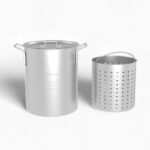GasOne 30Qt Aluminum Stock Pot with Strainer and Lid – Large Deep Fryer Pot with Basket for Boiling, Frying Turkey, Seafood, Crawfish – Food-Grade Aluminum Large Cooking Pot with Sturdy Handles - Image 2