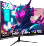 Gawfolk 32 inch Gaming Monitor 1800R Curved Computer Monitors 165HZ / 180HZ PC Monitors VA Screen for Home, Office and Dormitory, FHD 1080P Computer Monitor Support HDMI & DP - Image 2