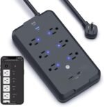 Geeni Smart Plug Power Strip, 6 Outlets and 2 USB Ports, 6 ft. Cord, Surge Protector with Voice Control, WiFi Control, Compatible with Alexa & Google Home, No Hub Required, Black - Image 2