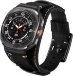 Genuine Leather Bands Compatible with Samsung Galaxy Watch Ultra 47mm Replacement Wristband,Smart Watch Bracelet Wristband Crazy Horse Cuff Adjustable Quick Release Straps for Women Men. - Image 2