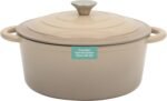 Gibson Home Addlestone 5 Qt Enameled Cast Iron Dutch Oven Pot with Lid – Round, Oven Safe to 500°F, Ideal for Bread Baking & Stews - Gradient Taupe - Image 2