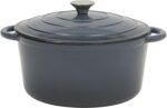 Gibson Home Addlestone 7 Qt Enameled Cast Iron Dutch Oven Pot with Lid – Round, Oven Safe to 500°F, Ideal for Bread Baking & Stews - Gradient Navy Blue - Image 2