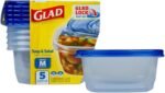 Glad GladWare Soup & Salad Food Storage Containers - Medium Rectangle - Meal Container Holds up to 24 Ounces of Food - Lock Tight Seal, 5 Count - Image 2
