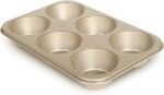 Glad Jumbo Muffin Pan Nonstick - Heavy Duty Metal Cupcake Tin with Large Baking Cups, Jumbo 6-Cup - Image 2