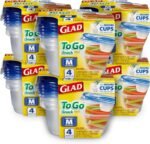 GladWare To Go Lunch Food Storage Containers | Easy to Use Glad Food Storage Containers, Round Food Containers, Medium Containers Hold up to 32 Ounces of Food, 4 Count Set (Pack of 6) - Image 2