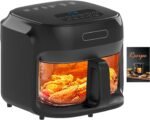 Glass Air Fryer, 7.5QT with Transparent Fry Bowl, Circulating Heating, Temperature Control, Air Fryer Roast, Dishwasher Safe (Black) - Image 2