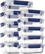 Glass Food Storage Containers with Lids Airtight, [10 Pack] Glass Meal Prep Containers, Storage Container Set with Bpa-free Lid for Food, Lunch Bento Box - Image 2