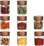Glass Spice Jars Seasoning Containers Small Glass Jars with Lids Airtight Food Storage Canister for Kitchen Pantry Sugar Tea Coffee Bean Nuts Cookies Herbs Salt (4oz(118ml)*8 pack) - Image 2