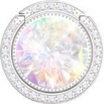 Glitter Bling Bling Phone Ring Holder,Sparkle Phone Ring Grip Artificial Diamond Stand,Rhinestone Cell Finger Ring for Phones,Pad(Silver) - Image 2