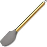 Gold Spatulas, Berglander Non-stick Silicone Flexible Scrapers Baking Mixing Tool With Titanium Gold Plating Handle, Baking Tools, Heat Resistant, Dishwasher Safe, Easy to Clean - Image 2