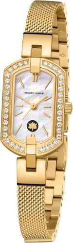 Golden Maple Watches for Women, Small Oval Stainless Steel Case, Mother fo Pearl Dial, Dainty Ladies Watches, Luxury Gifts for Her - Image 2