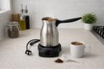 Golden Star Electric Coffee Maker – 6 Cup Stainless Steel Jazve with Cordless Heating Base – Armenian & Middle Eastern Coffee Pot, 110–120V US Plug - Image 2