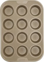 GoodCook BestBake Nonstick Textured Carbon Steel Muffin Pan, 12cp, Bronze - Image 2