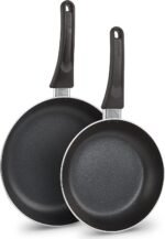 GoodCook Nonstick Aluminum Frying Pan Set, 8" and 10" Skillets, Black, Even Heating, Stay-Cool Ergonomic Handle, PFOA-Free Nonstick Coating, Ideal for Sautéing, Searing, and Frying - Image 2