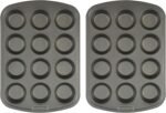 GoodCook Nonstick Steel 12-Cup Muffin Pan, Gray, Set of 2 - Image 2
