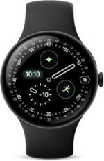 Google Pixel Watch 4 (41mm) - Android Smartwatch - Heart Rate and Sleep Tracking - 30-Hour Battery - Fitness Tracking - Google AI - Matte Black Aluminum Case - Obsidian Active Band - LTE (2025 Model) - Image 2