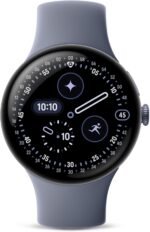Google Pixel Watch 4 (45mm) - Android Smartwatch with Heart Rate and Sleep Tracking - 40-Hour Battery - Fitness Tracking - Google AI - Satin Moonstone Aluminum Case - Moonstone Active Band - Wi-Fi - Image 2