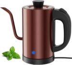 Gooseneck Electric Kettle 0.8L, 304 Stainless Steel (BPA-Free), 600W Fast Heating, Compact Copper Design with One-Touch Button & Auto Shut-Off, Perfect for Home, Office & Coffee/Tea Lovers - Image 2
