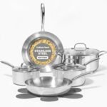 Gotham Steel 10 Pcs Tri Ply Stainless Steel Cookware Set, Pots and Pans Set with Induction Bottom, Made Without PTFE PFOA PFOS, Metal Utensil Safe, Oven and Dishwasher Safe - Image 2