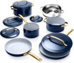 Gotham Steel Modern 11 Pc Ceramic Cookware Set, Elegantly Designed Pots and Pans Set Non Stick with Steamer, Induction Bottom, Premium Stay Cool Handles, Non Toxic PFOA Free, Oven & Dishwasher Safe - Image 2