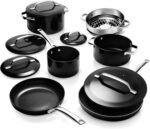 Gotham Steel Modern 11 Pc Ceramic Pots and Pans Set Non Stick, Professional Elegant Kitchen Cookware Sets with Steamer for Cooking, Non Toxic Made without PFOS PFOS, Dishwasher & Oven Safe - Image 2
