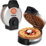 Gourmia Belgian Waffle Maker – Compact Design with Upright Storage, Adjustable Browning, and Easy-Clean Nonstick Ceramic Plates, Stainless Steel - Image 2
