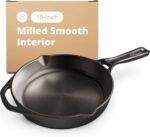 Greater Goods 10-Inch Cast Iron Skillet Frying Pan – Milled Smooth Cast Iron Cooking Surface, Organically Pre-Seasoned with Flaxseed Oil, Long Handle & Dual Pour Spouts for Better Control - Image 2