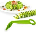 Green Spiral Slicer Portable Cucumber Potato Carrot Slicer Cutter Manual Kitchen Gadgets Plastic Garnishing Tool Fruit Vegetable Tool Graters, Peelers and Slicers - Image 2